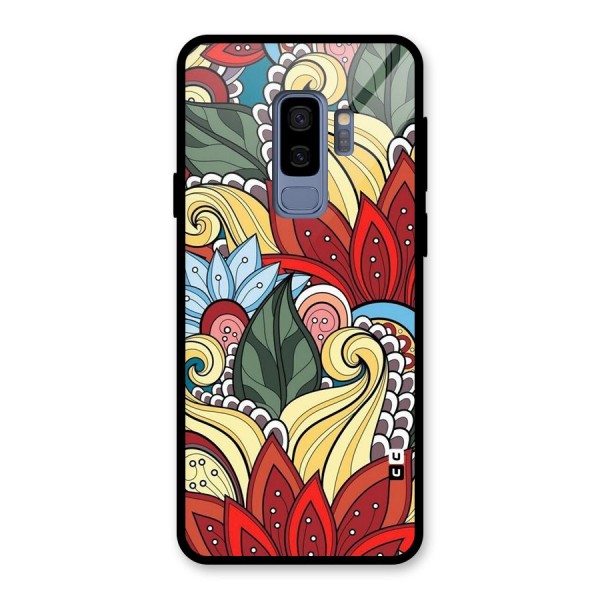 Cute Doodle Glass Back Case for Galaxy S9 Plus