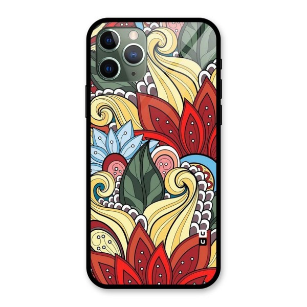 Cute Doodle Glass Back Case for iPhone 11 Pro