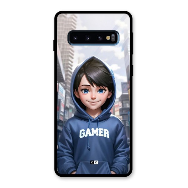 Cute Gamer Glass Back Case for Galaxy S10