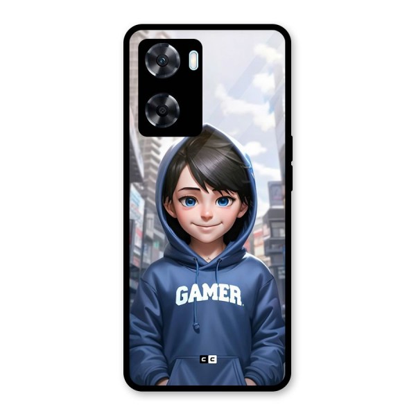 Cute Gamer Glass Back Case for Oppo A77