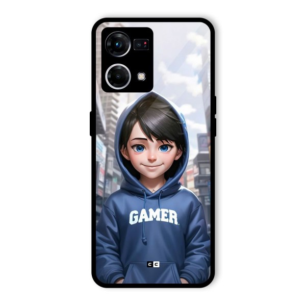 Cute Gamer Glass Back Case for Oppo F21 Pro 4G