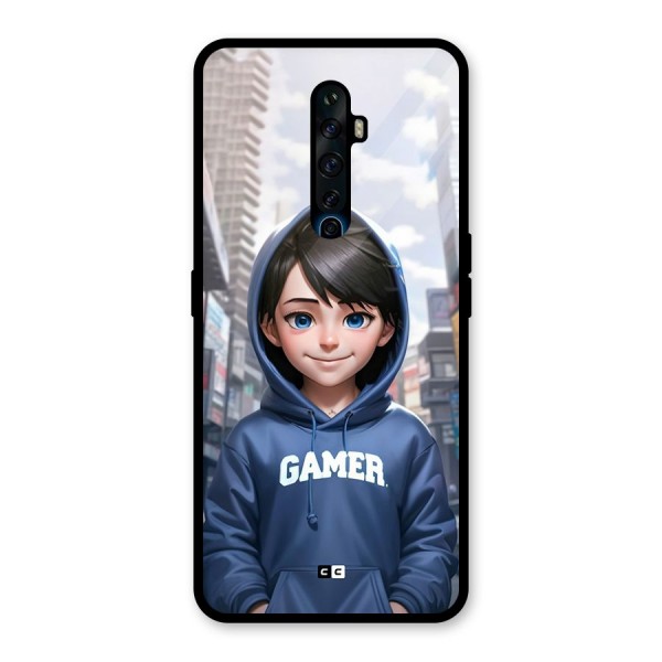 Cute Gamer Glass Back Case for Oppo Reno2 F