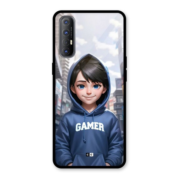 Cute Gamer Glass Back Case for Oppo Reno3 Pro