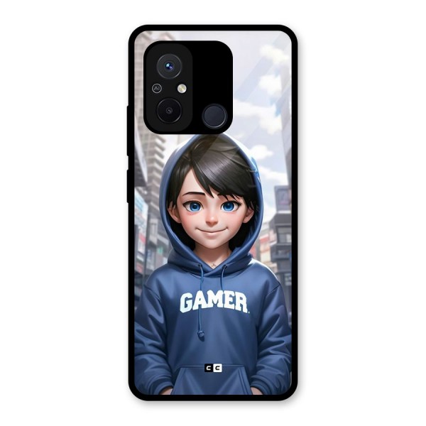 Cute Gamer Glass Back Case for Redmi 12C