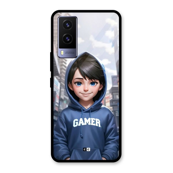 Cute Gamer Glass Back Case for Vivo V21e 5G