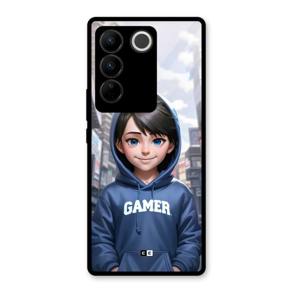 Cute Gamer Glass Back Case for Vivo V27