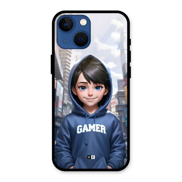 Cute Gamer Glass Back Case for iPhone 13 Mini
