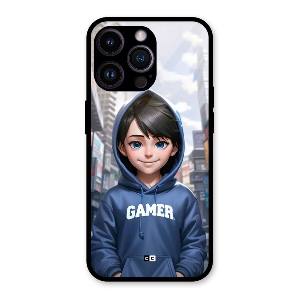 Cute Gamer Glass Back Case for iPhone 14 Pro Max