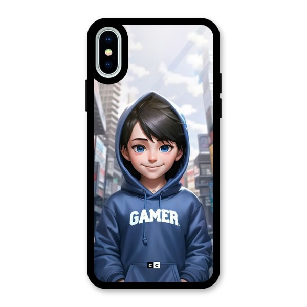 Cute Gamer Glass Back Case for iPhone XS