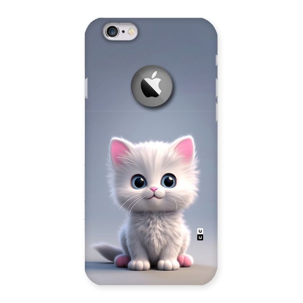 Cute Kitten Sitting Back Case for iPhone 6 Logo Cut