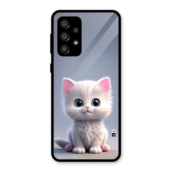 Cute Kitten Sitting Glass Back Case for Galaxy A32