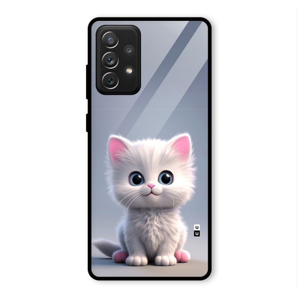 Cute Kitten Sitting Glass Back Case for Galaxy A72