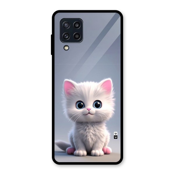 Cute Kitten Sitting Glass Back Case for Galaxy M32