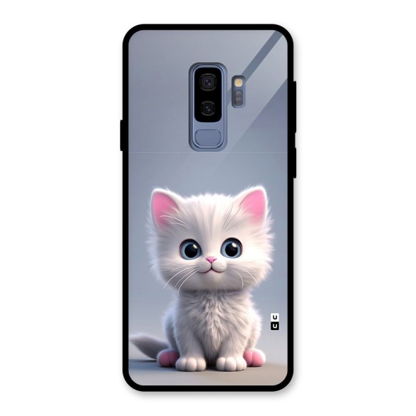 Cute Kitten Sitting Glass Back Case for Galaxy S9 Plus