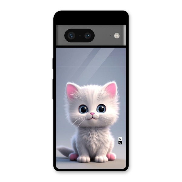Cute Kitten Sitting Glass Back Case for Google Pixel 7