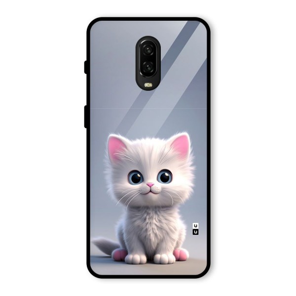 Cute Kitten Sitting Glass Back Case for OnePlus 6T