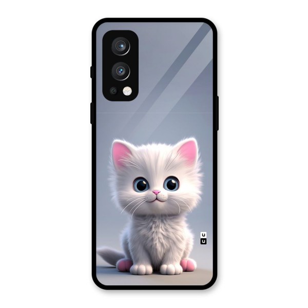 Cute Kitten Sitting Glass Back Case for OnePlus Nord 2 5G