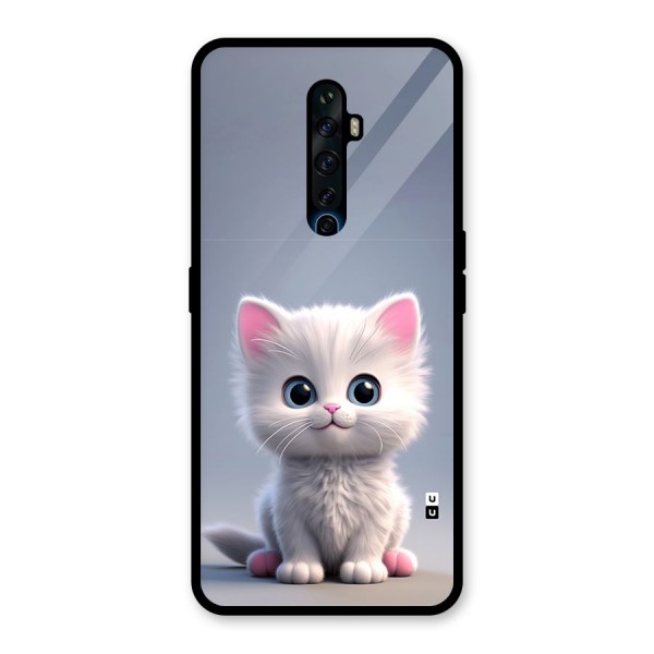 Cute Kitten Sitting Glass Back Case for Oppo Reno2 F