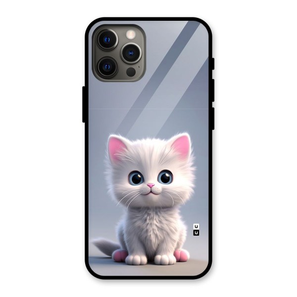 Cute Kitten Sitting Glass Back Case for iPhone 12 Pro Max