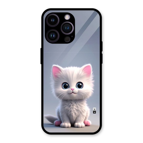 Cute Kitten Sitting Glass Back Case for iPhone 14 Pro Max