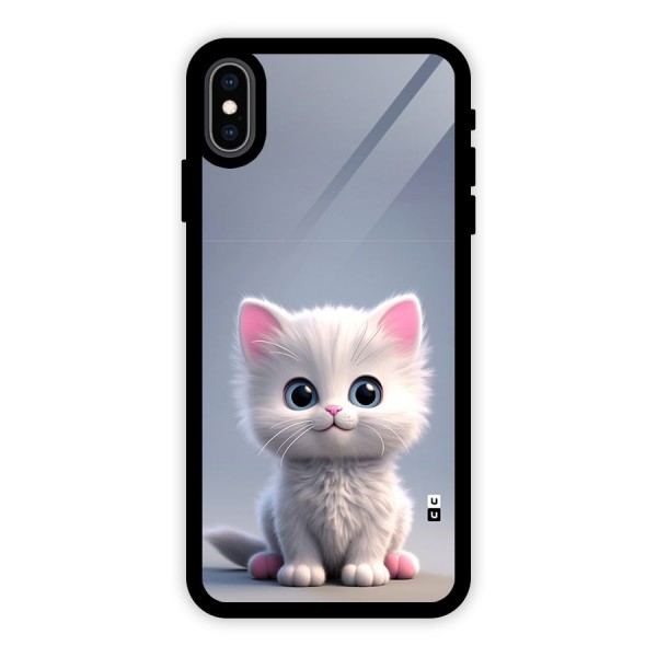 Cute Kitten Sitting Glass Back Case for iPhone XS Max
