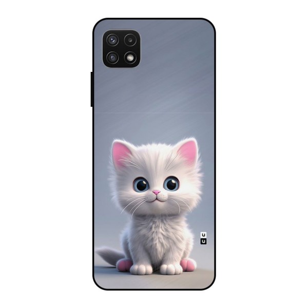 Cute Kitten Sitting Metal Back Case for Galaxy A22 5G