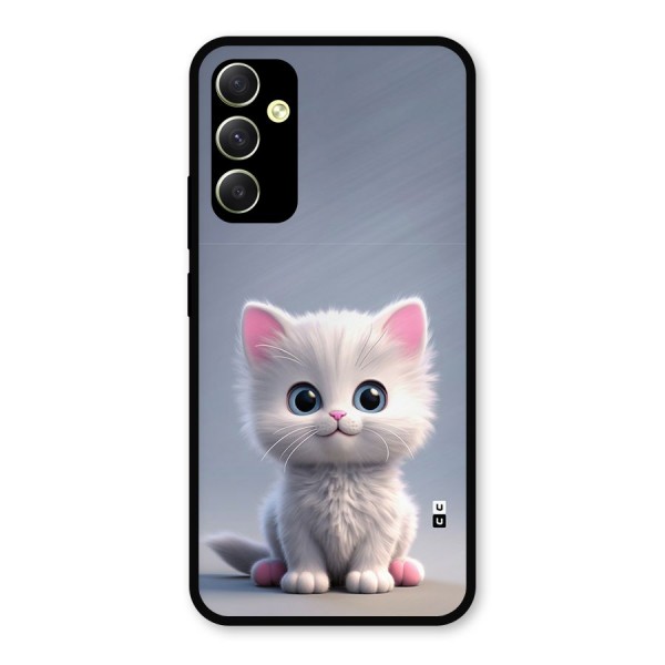 Cute Kitten Sitting Metal Back Case for Galaxy A34