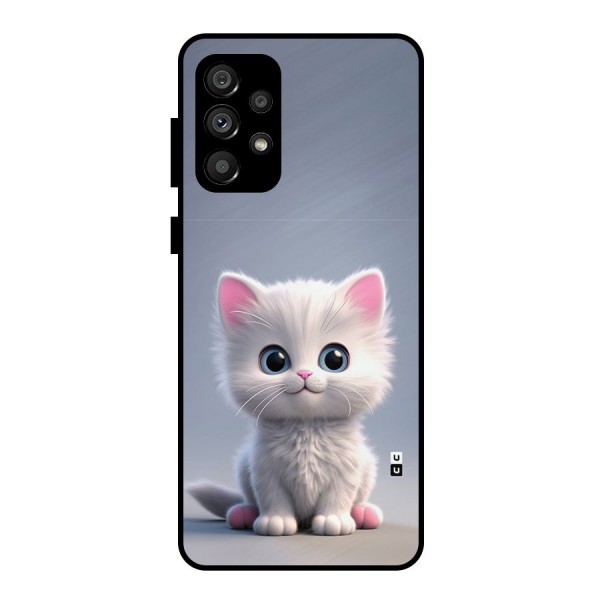 Cute Kitten Sitting Metal Back Case for Galaxy A73 5G