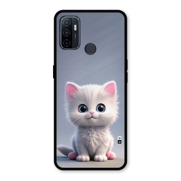 Cute Kitten Sitting Metal Back Case for Oppo A53