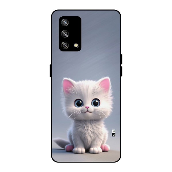 Cute Kitten Sitting Metal Back Case for Oppo F19s