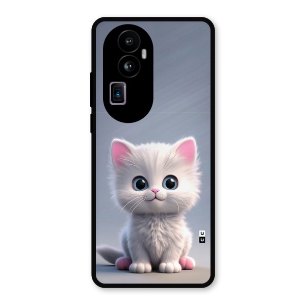 Cute Kitten Sitting Metal Back Case for Oppo Reno10 Pro Plus