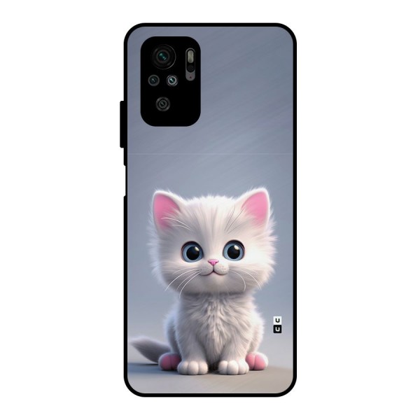 Cute Kitten Sitting Metal Back Case for Redmi Note 10S