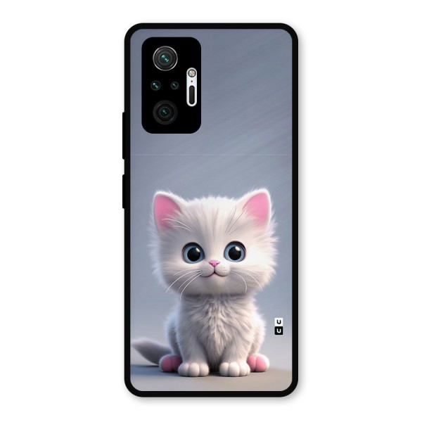 Cute Kitten Sitting Metal Back Case for Redmi Note 10 Pro Max