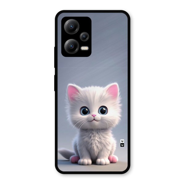 Cute Kitten Sitting Metal Back Case for Redmi Note 12 5G