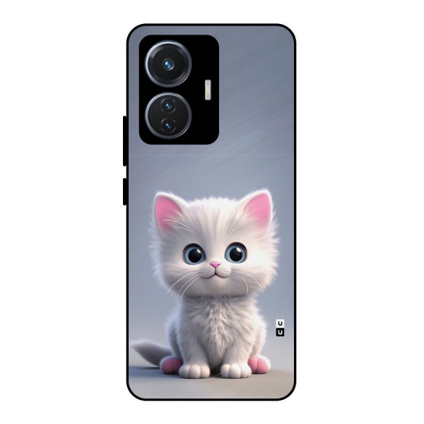 Cute Kitten Sitting Metal Back Case for iQOO Z6 44W