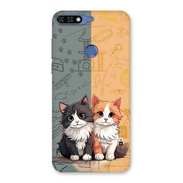 Cute Lovely Cats Back Case for Honor 7C