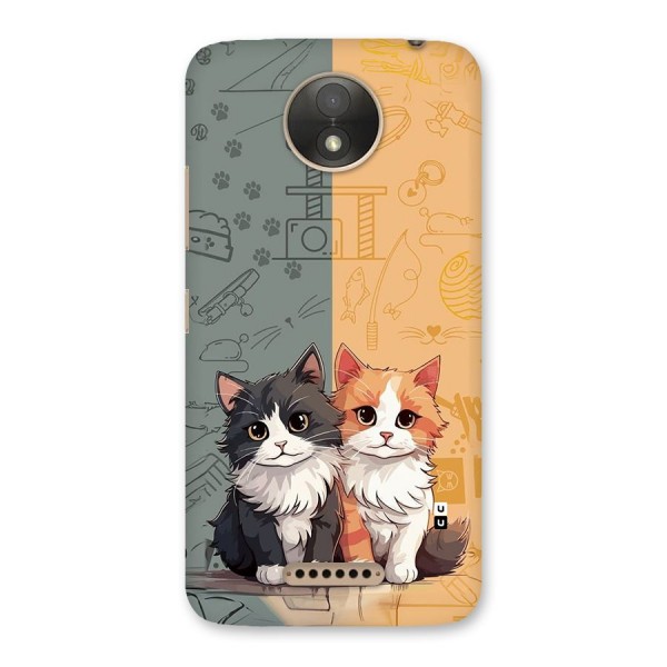 Cute Lovely Cats Back Case for Moto C Plus