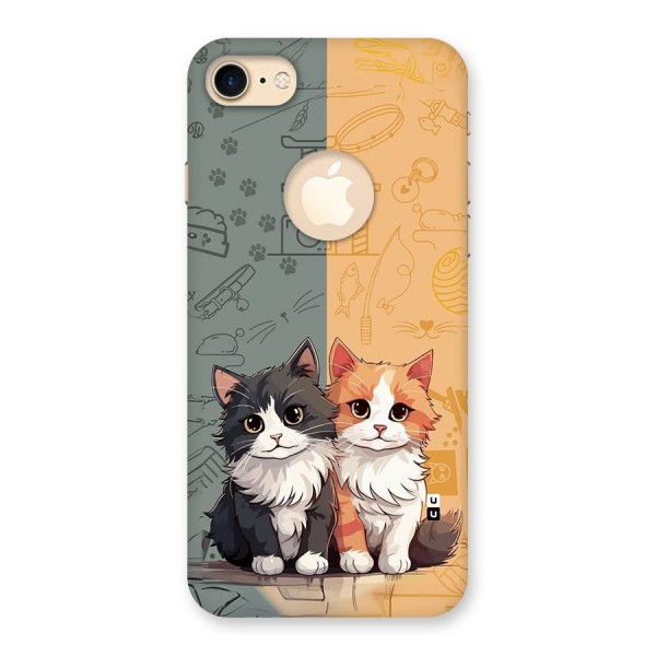 Cute Lovely Cats Back Case for iPhone 7 Logo Cut