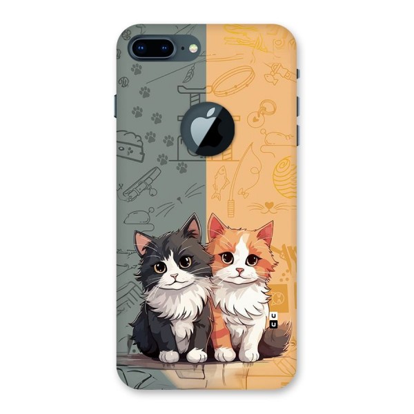 Cute Lovely Cats Back Case for iPhone 7 Plus Logo Cut