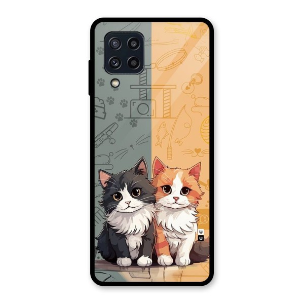 Cute Lovely Cats Glass Back Case for Galaxy M32