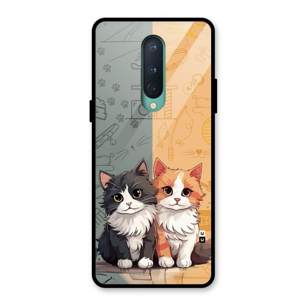 Cute Lovely Cats Glass Back Case for OnePlus 8
