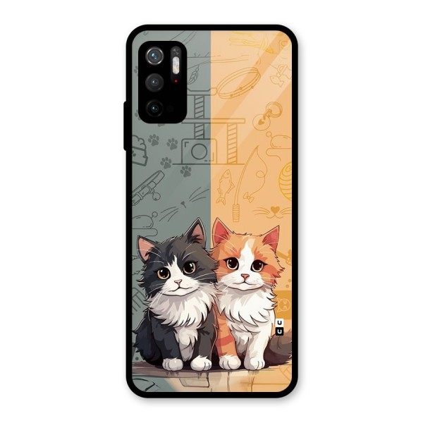 Cute Lovely Cats Glass Back Case for Poco M3 Pro 5G