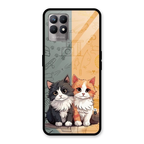 Cute Lovely Cats Glass Back Case for Realme Narzo 50