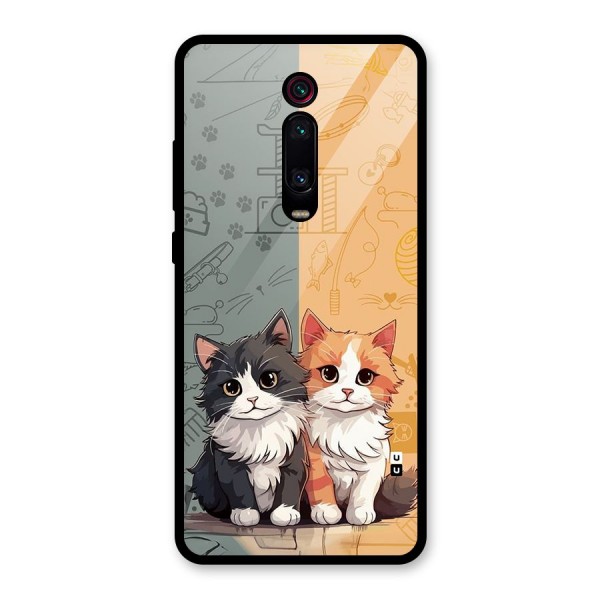 Cute Lovely Cats Glass Back Case for Redmi K20