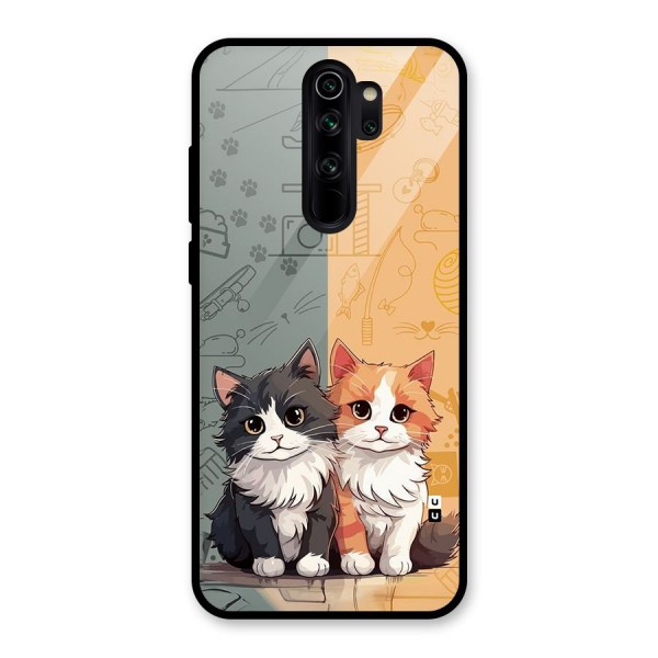 Cute Lovely Cats Glass Back Case for Redmi Note 8 Pro
