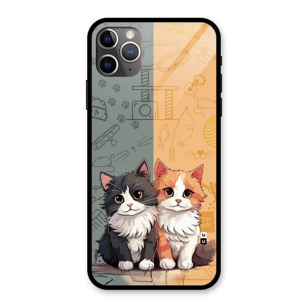 Cute Lovely Cats Glass Back Case for iPhone 11 Pro Max