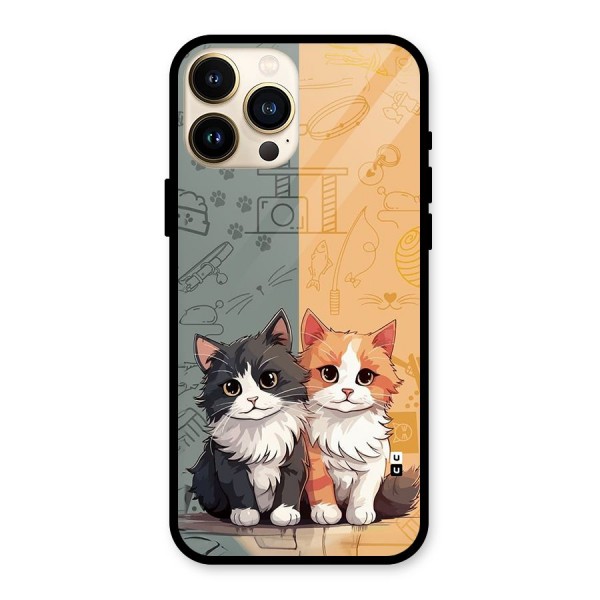 Cute Lovely Cats Glass Back Case for iPhone 13 Pro Max