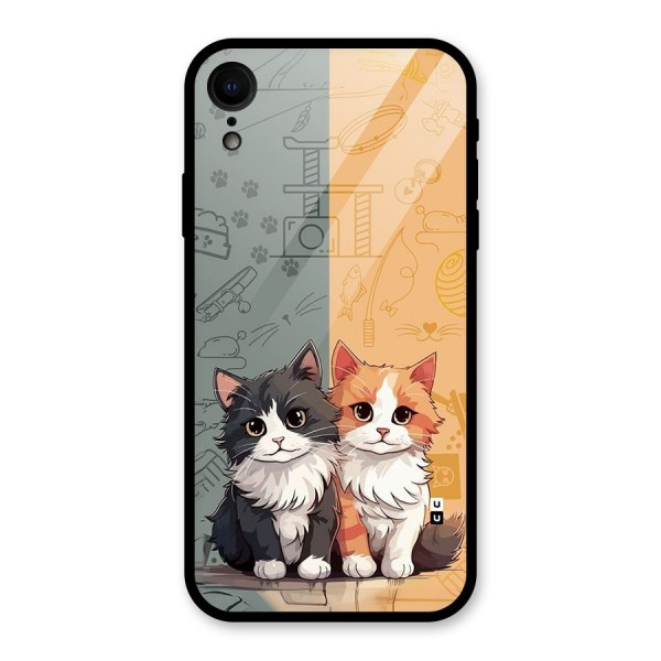 Cute Lovely Cats Glass Back Case for iPhone XR