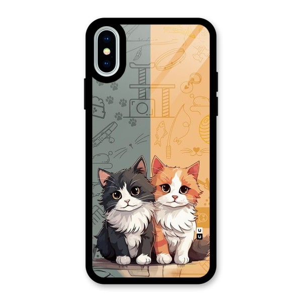 Cute Lovely Cats Glass Back Case for iPhone XS
