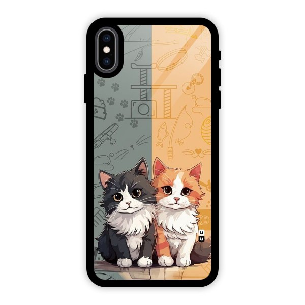 Cute Lovely Cats Glass Back Case for iPhone XS Max